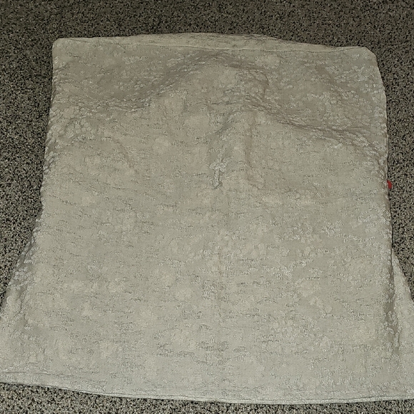 RH Restoration Hardware Ital. Vintage Dyed Jacquard Euro Sham Cover Silver Grey